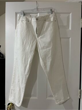 Nine West White/Off White Straight-Leg Jeans